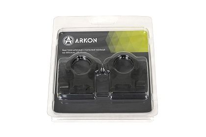 Кольца ARKON 25,4 мм быстросъемные на weaver, стальные, средние